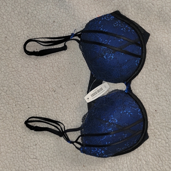 NWT Adore Me Blue and Black Bra Size 32c - Picture 1 of 12